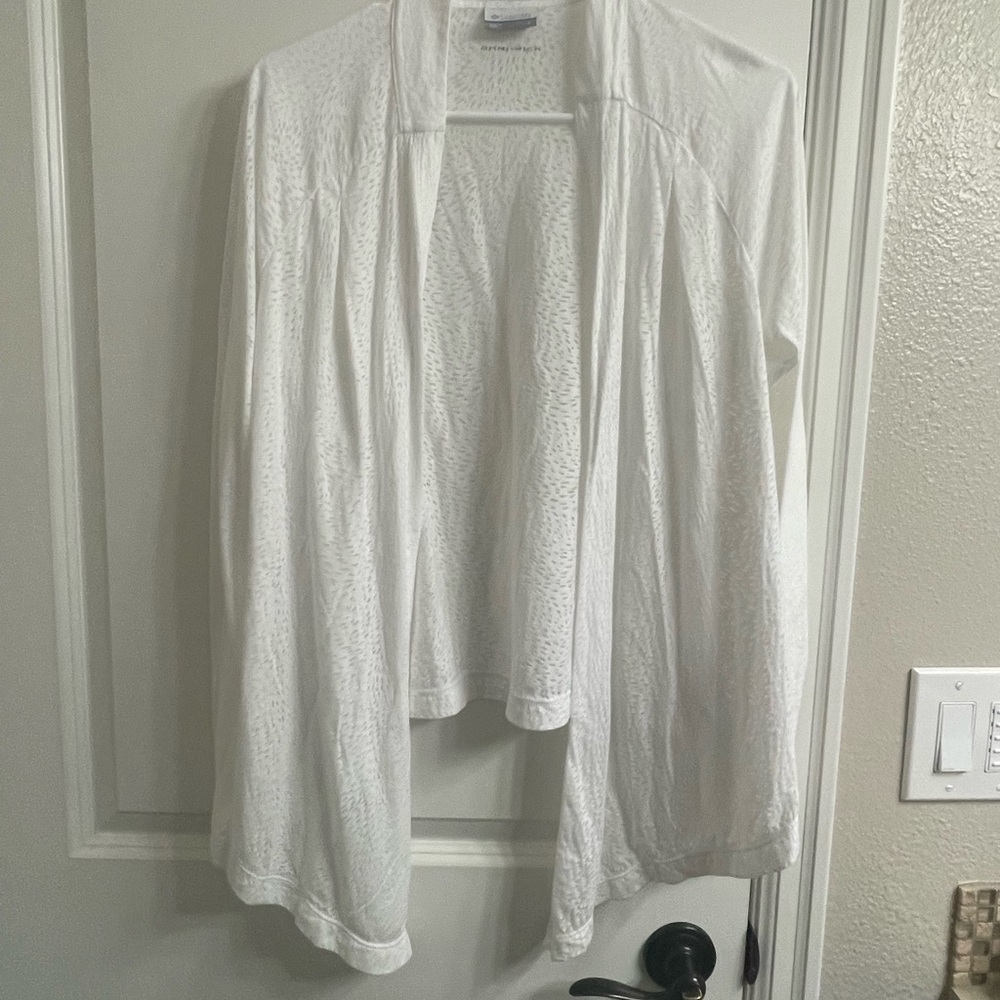 Columbia White Long Sleeve Relaxed Cardigan